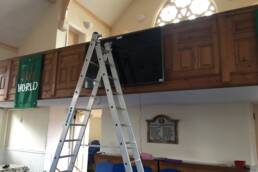 TV installation in church